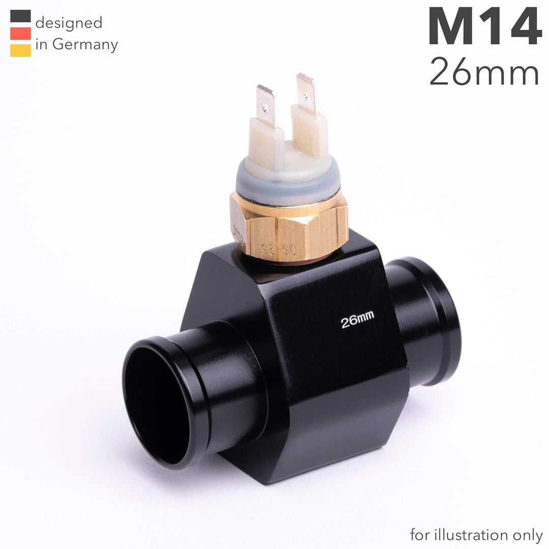 26mm, M14, Adapter Kühlerschlauch Kühlmittel Wasser Temperatur Geber Gewinde M14 metrisch Zusatz Ins