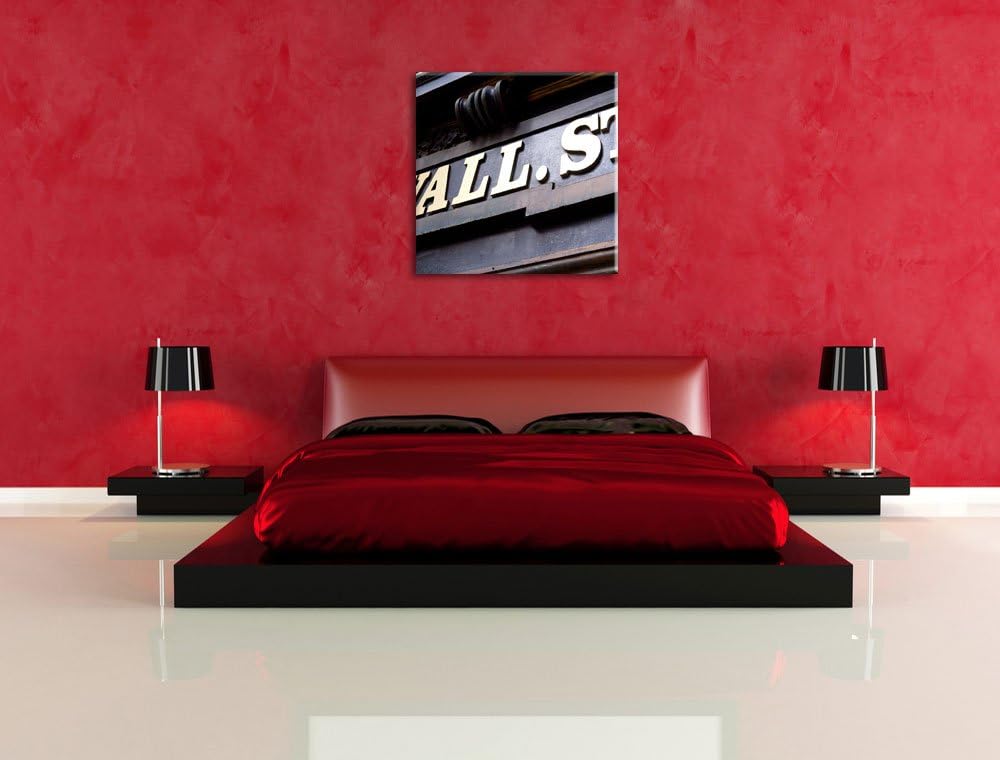 Wall Street in New York, Format: 70x70 auf Leinwand, XXL riesige Bilder fertig gerahmt mit Keilrahme