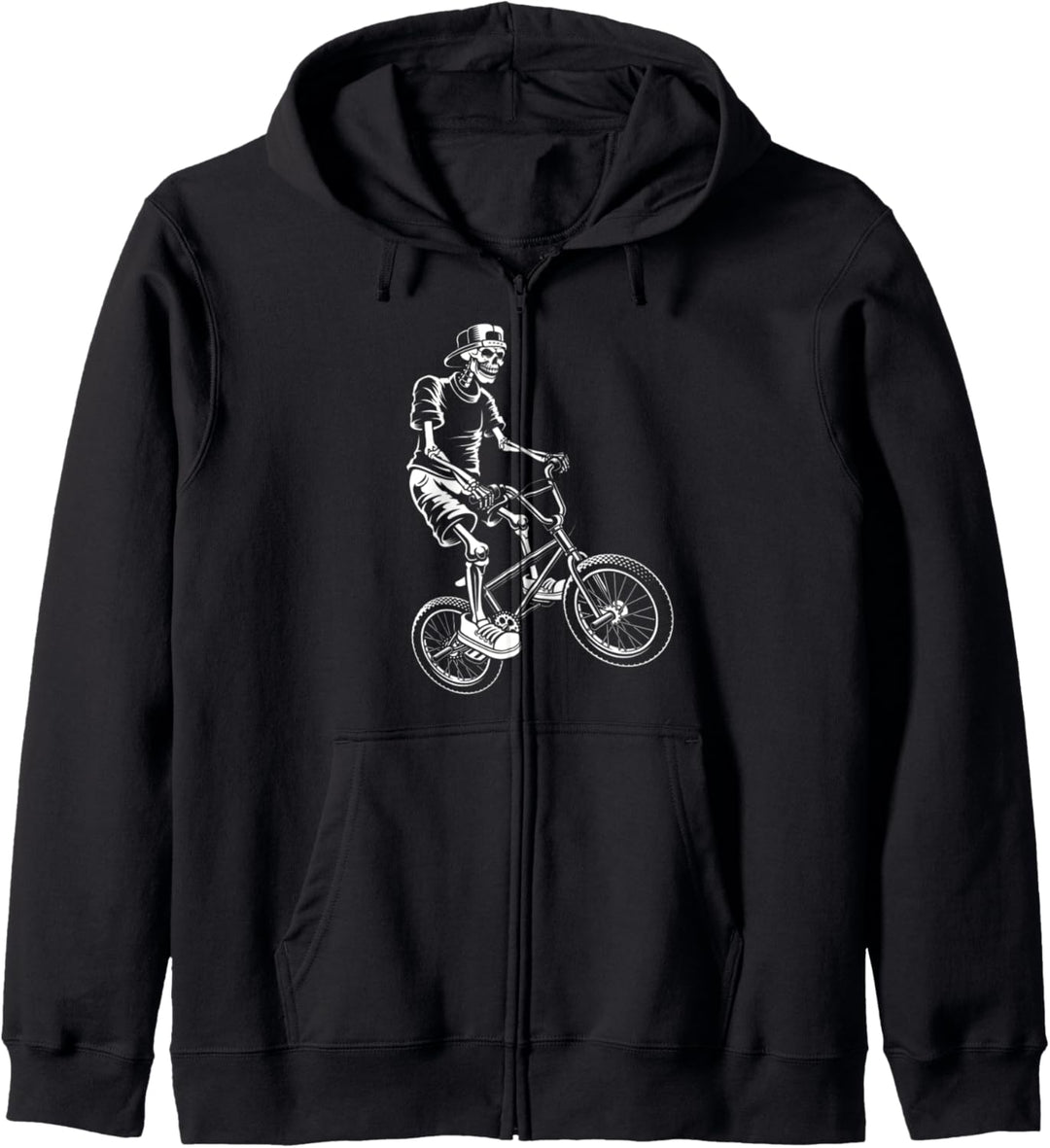 Skelett Fahrrad BMX Mountain Bike Radfahren. Velo Rennrad Kapuzenjacke
