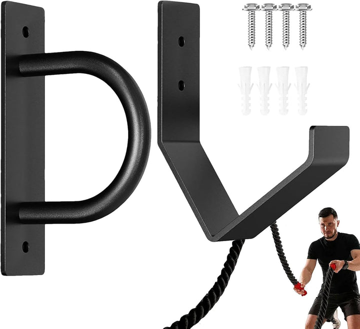 Battle Rope Wall Holder, Heavy-Duty Steel Exercise Rope Storage, Sturdy Workout Bracket, Multipurpos