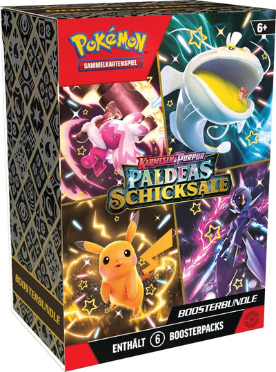 Pokémon-Sammelkartenspiel: Boosterbundle Karmesin & Purpur – Paldeas Schicksale (6 Boosterpacks) Sin