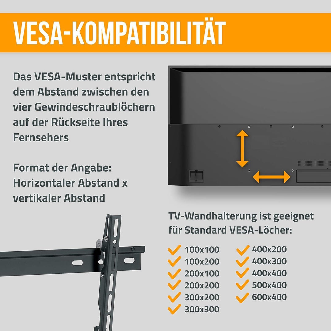 Nanook Flache und Neigbare TV-Wandhalterung für 40–80 Zoll Fernseher – Neigbar für TVs bis 65 Zoll,