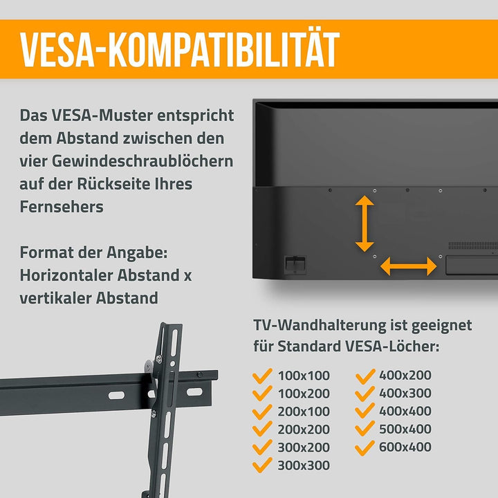 Nanook Flache und Neigbare TV-Wandhalterung für 40–80 Zoll Fernseher – Neigbar für TVs bis 65 Zoll,