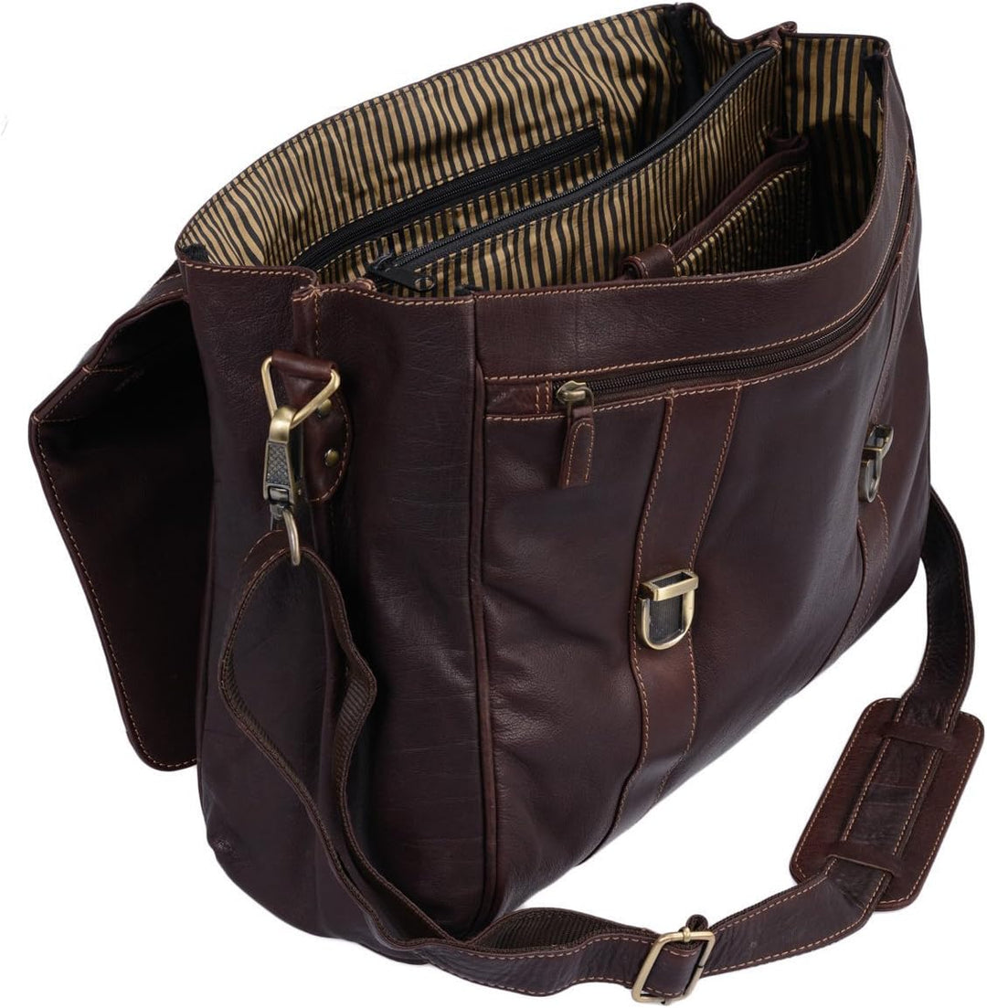 LEAS Oxford - Aktentasche Echt-Leder, dunkelbraun Classic Bags