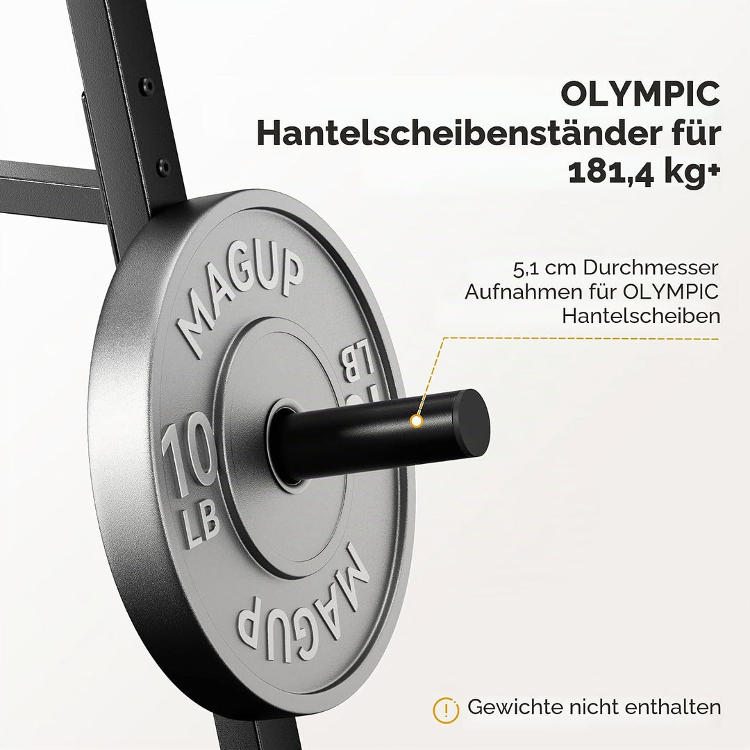 Hantelständer Hantelscheibenständer bis 180 kg, Robuste Hantelablage für Ø 50 mm Olympische Hantelsc