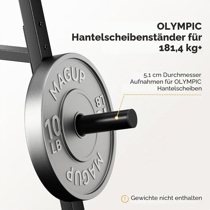Hantelständer Hantelscheibenständer bis 180 kg, Robuste Hantelablage für Ø 50 mm Olympische Hantelsc