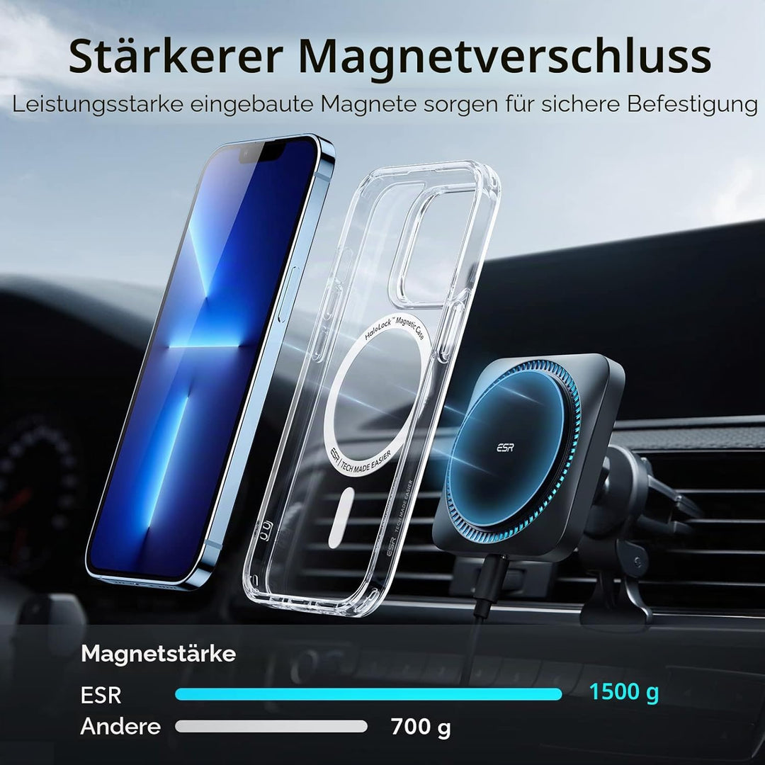 ESR für iPhone 13 Pro Hülle, Kompatibel mit MagSafe HaloLock, Hybrid Magnetisches Kabelloses Laden,