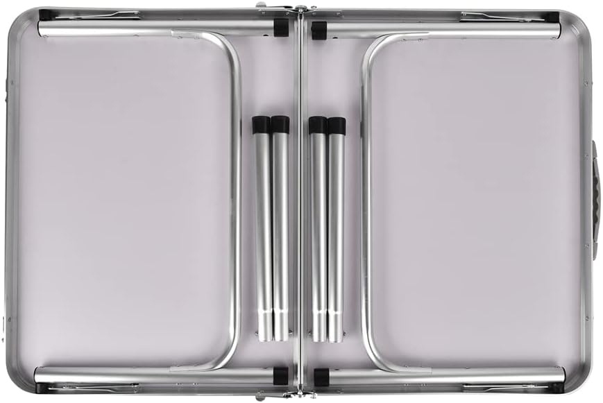 Klappbarer Campingtisch mit 2 verstellbaren Höhen (37/67 cm), Aluminium-Klapptisch, tragbarer Campin