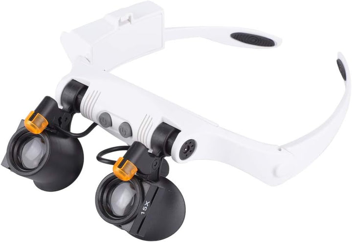 Fernglas-Lupe, Kopflupe Optische Linse, Kunststoff-LED-Lampe, 21 Kombinations-Stirnband-Lupe, Lupe m