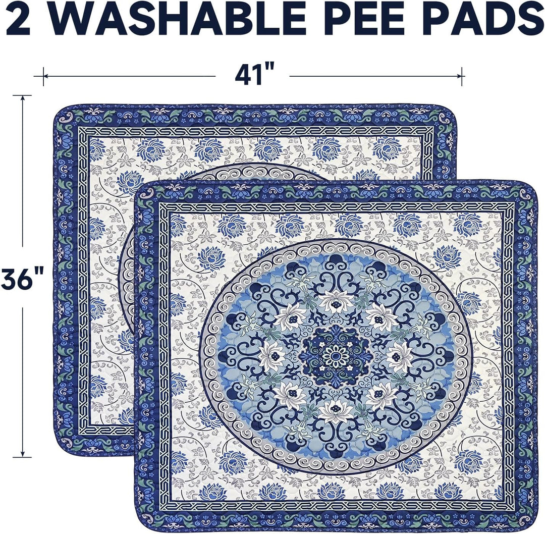 Washable Pee Pads for Dogs, 2 Pack Reusable Puppy Pads 92×104cm Super Absorbent Quick Dry Dog Traini