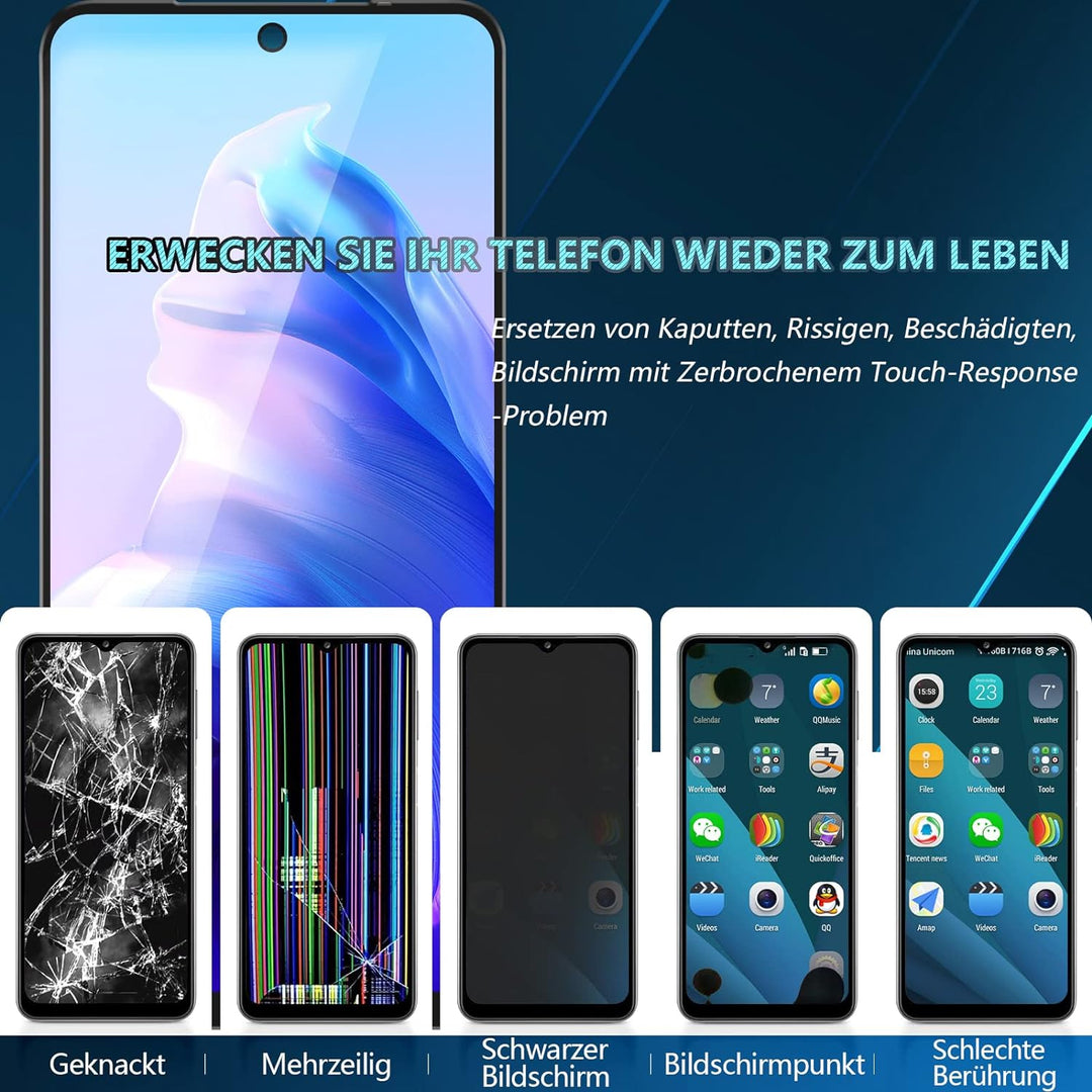 RongZy Kompatibel mit Xiaomi Poco M4 Pro 4G MZB0B5VIN Ersatz Bildschirm LCD Display und Touchscreen-