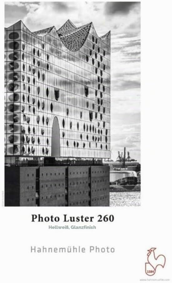 Hahnemühle Photo Luster Papier, 260 g/m², DIN A3, 297 x 420 mm, hellweiss, Fotopapier, 297 x 420 mm