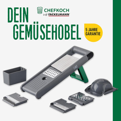 Chefkoch Gemüsehobel 6-teilig – Mehrzweck Gemüseschneider zum Reiben, Hobeln, Raspeln & Julienne – I