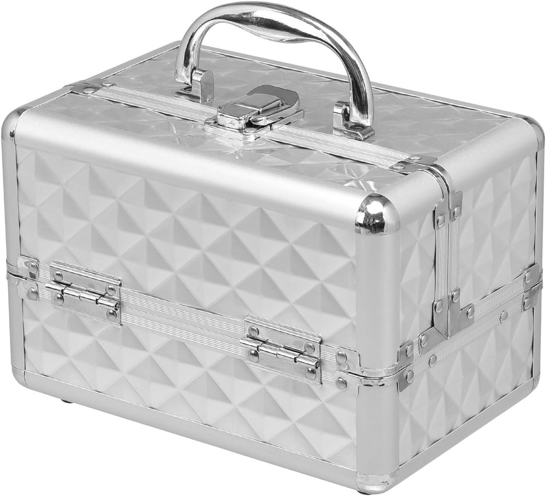 COSTWAY Beauty Case Schminkkoffer Kosmetikkoffer, Schmuckkoffer 23 x 15 x 18cm, Friseurkoffer mit Sp