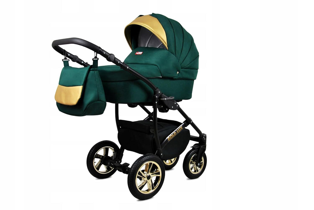 BabyLux® Kinderwagen Set 4 in 1 - Gold Lux - incl. Babywanne, Buggy Sportsitz, Auto-Babyschale, ISOF