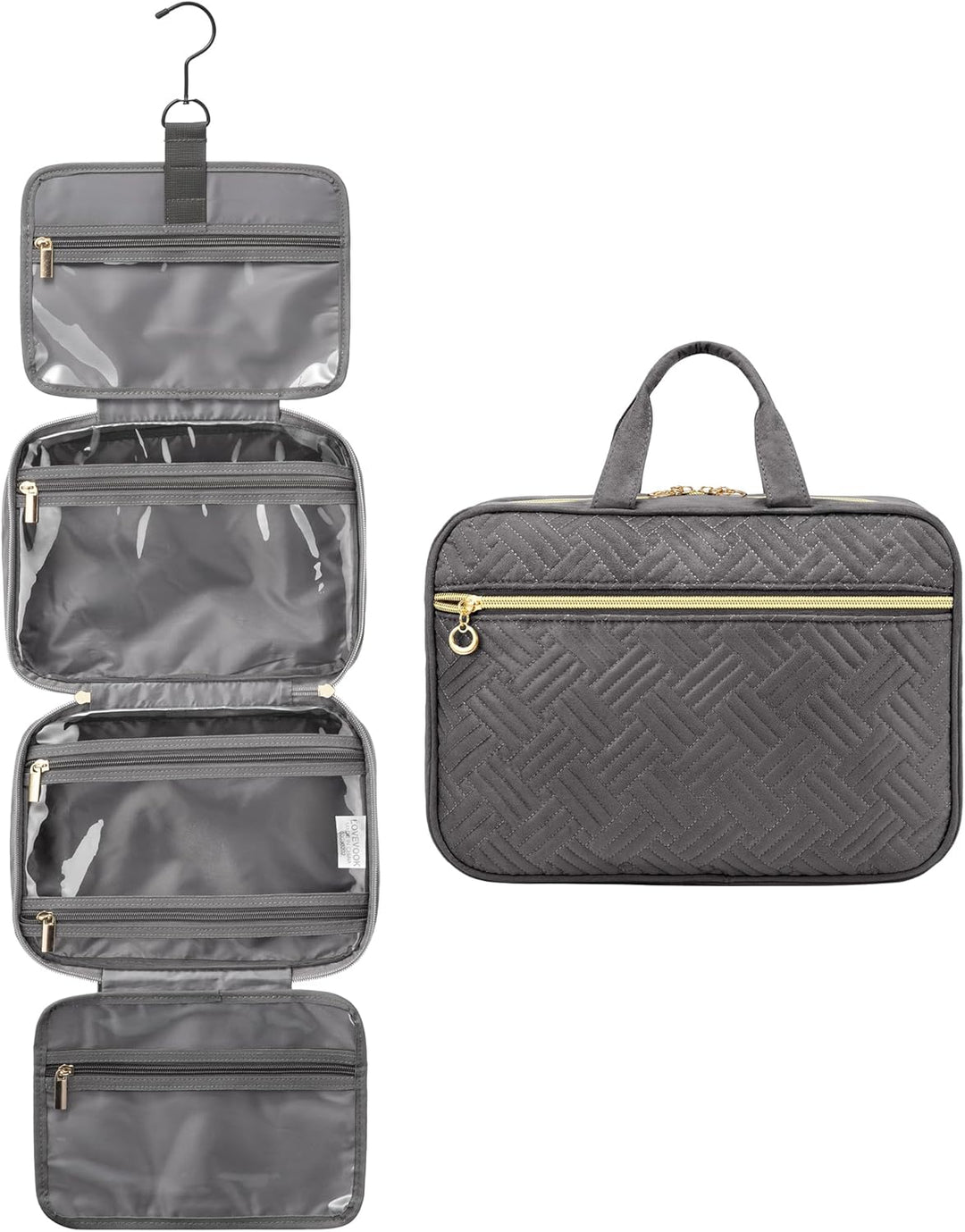 Kulturbeutel zum Aufhängen, LOVEVOOK Wasserdicht Kulturtasche Damen, Faltbare Kosmetiktasche mit 360