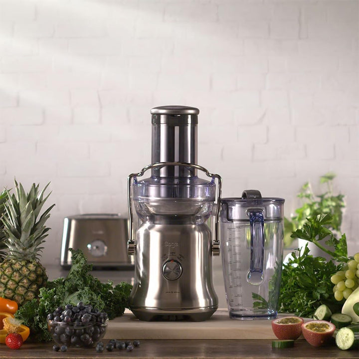 Sage Appliances Nutri Entsafter Cold XL Edelstahl, SJE830BSS Entsafter mit 2 Geschwindigkeiten und 2