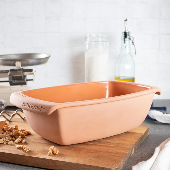 Romertopf Brotbackform aus Keramik Kastenform für 1,5Kg Backgut 34,5cm Brottopf zum Backen von Brot