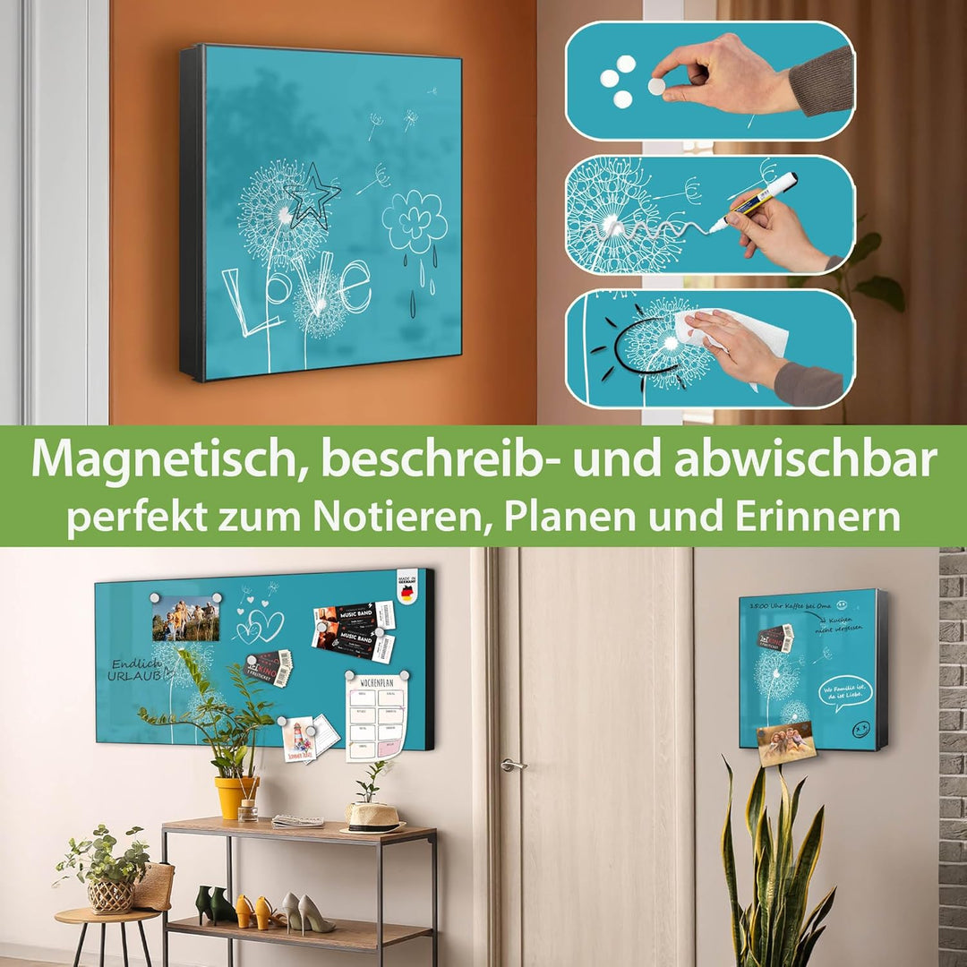 banjado Grosser Schlüsselkasten Metall - Schlüsselbox 30x30cm mit 32 Haken - Schlüsselkasten modern