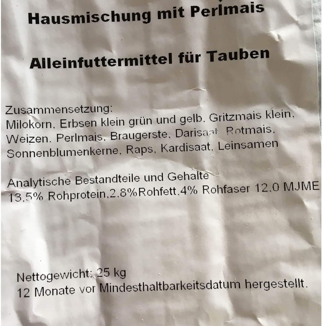 Alfana Hausmischung Taubenfutter 25 kg mit Perlmais und Leinsamen