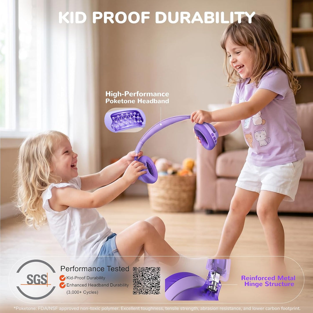 iClever Q950 Noise Cancelling Kopfhörer Kinder, Zertifizierter Gehörschutz | SafeSound Tech 3.1, TÜV