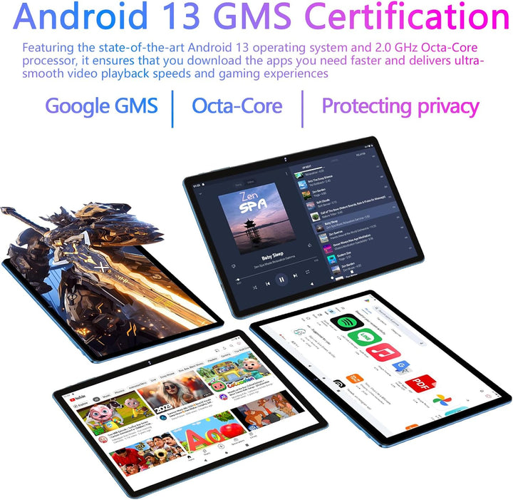 GOODTEL Neueste Tablet 10.1 Zoll Android mit 12GB RAM+128GB ROM 1TB TF, 5G+2.4G WiFi, GPS, Bluetooth