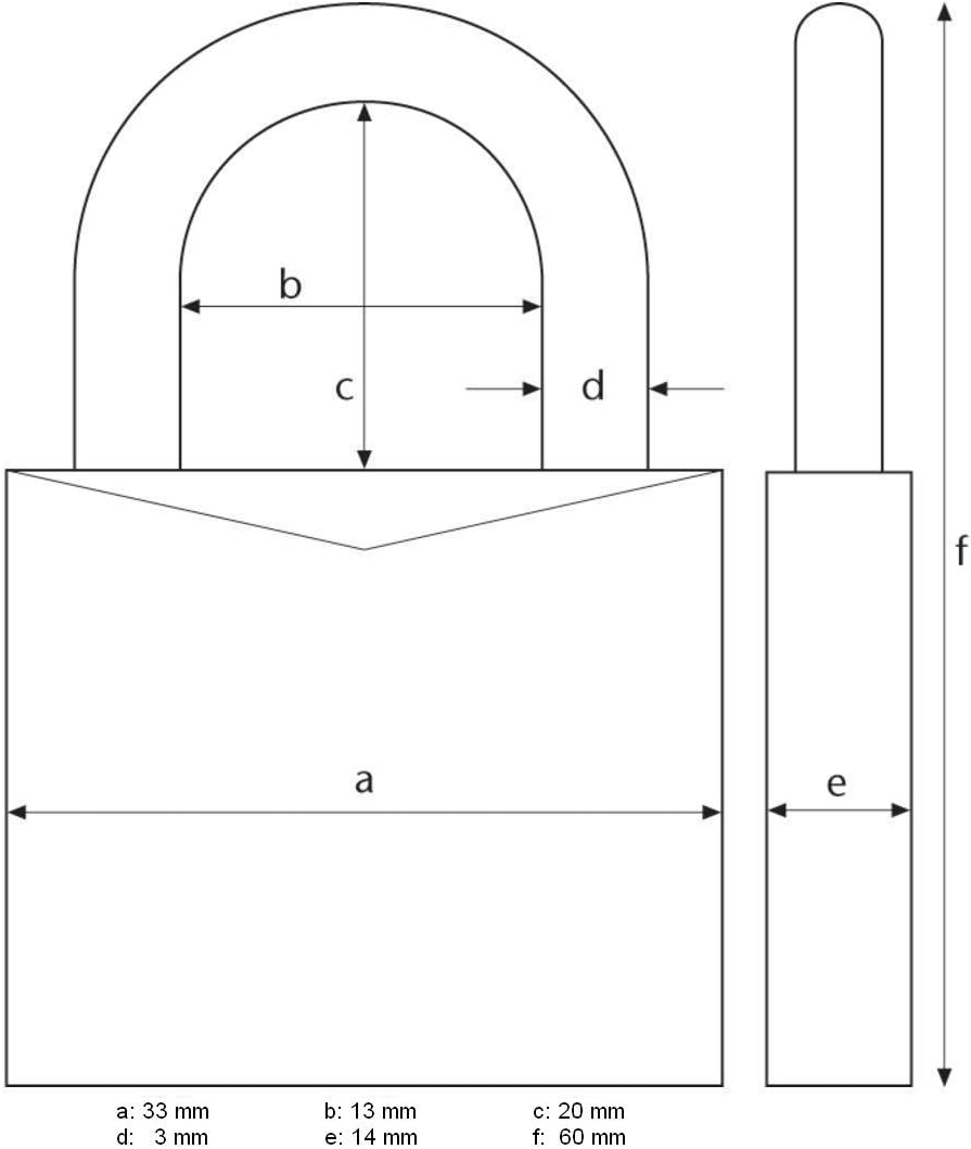 ABUS Vorhangschloss 147/30, TSA-Zertifiziert, Schwarz, 53093 (Packung mit 2) 1 Stück (Packung mit 2)