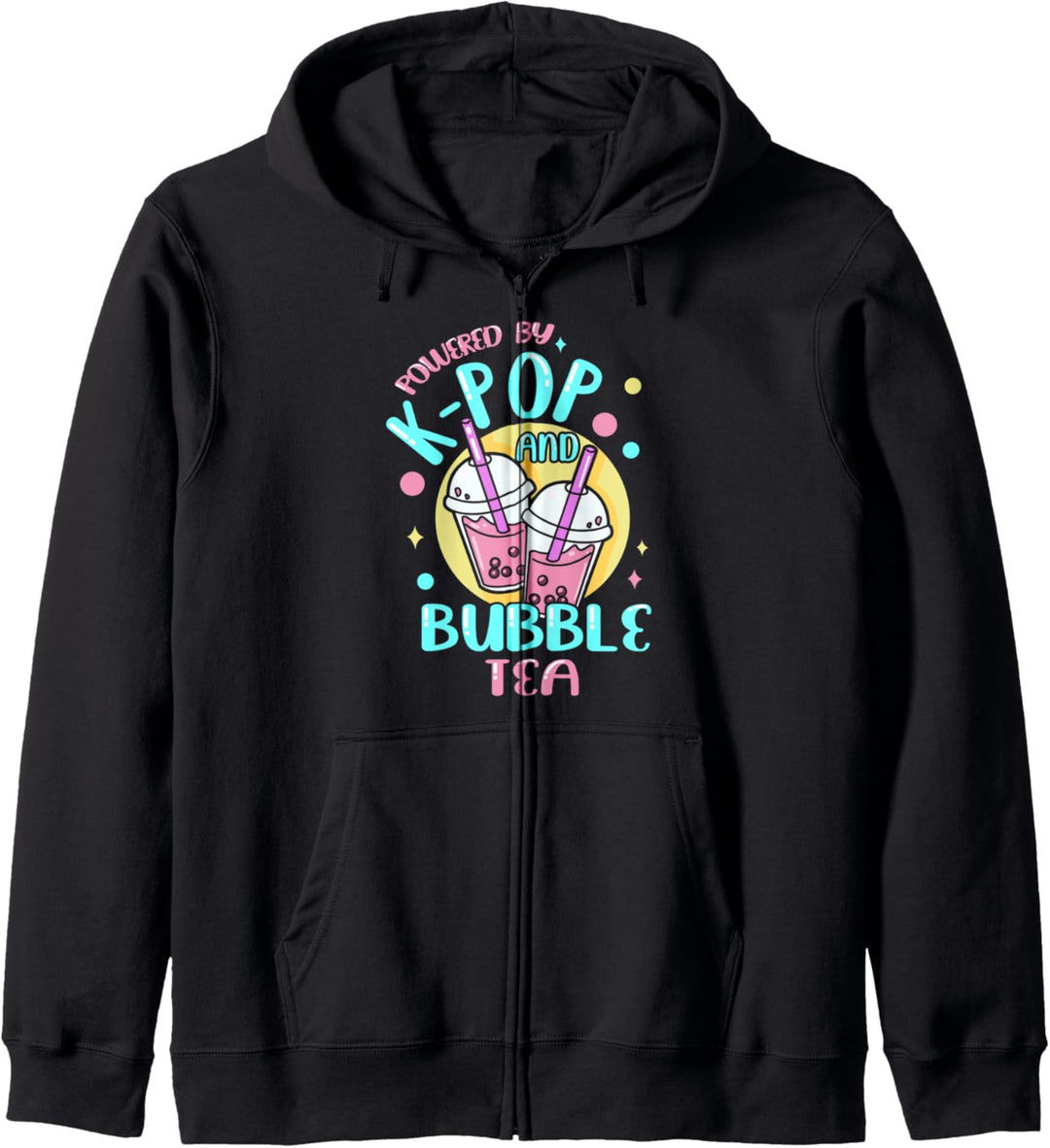 Powered By KPOP and Bubble Tea K-Drama Gayo Südkorea Lustig Kapuzenjacke