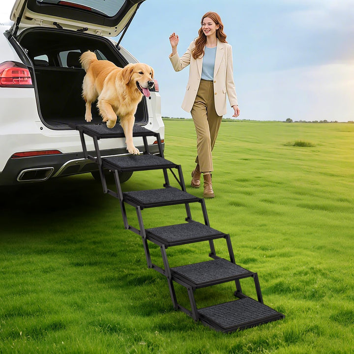 Hundetreppe Auto Klappbar- Hundetreppen Grosse Hunde [bis 113kg] - Gelenkschonende Einstiegshilfe Hu