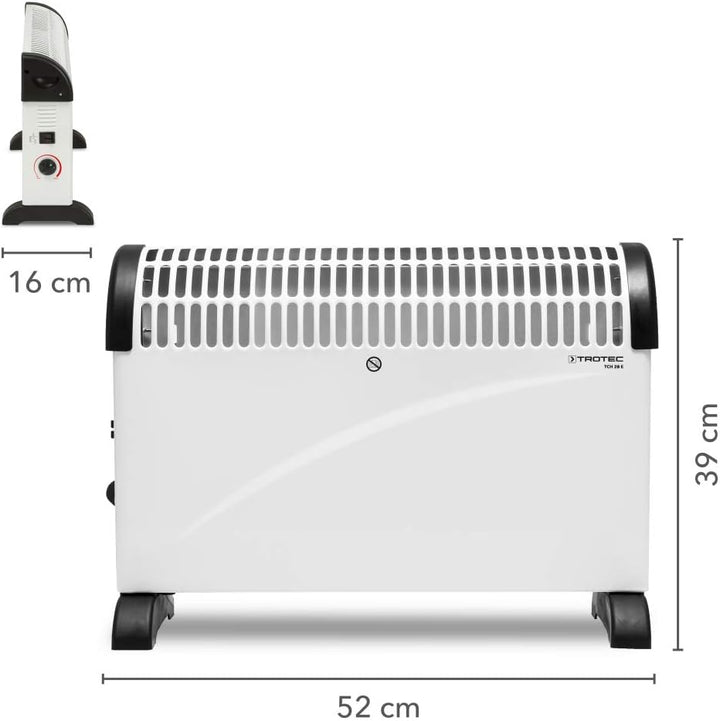 TROTEC Konvektor Heizung TCH 20 E – Heizleistung 750 W / 1250 W / 2000 W – Elektro Heizkörper Ohne T