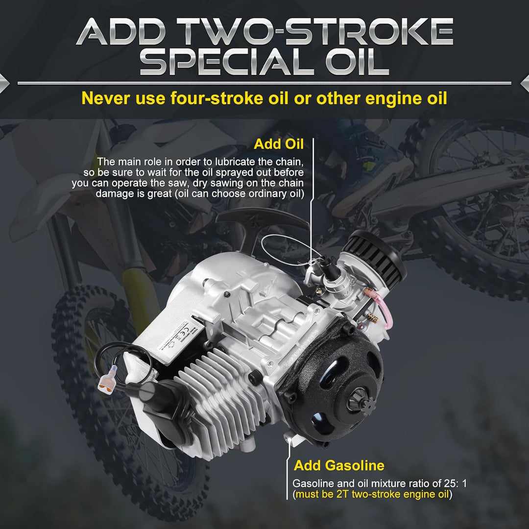 Sange 49cc 2 Hub Pull Start Motor Motor Luftgekühlt für Pocket Bike Mini Dirt Bike ATV Roller