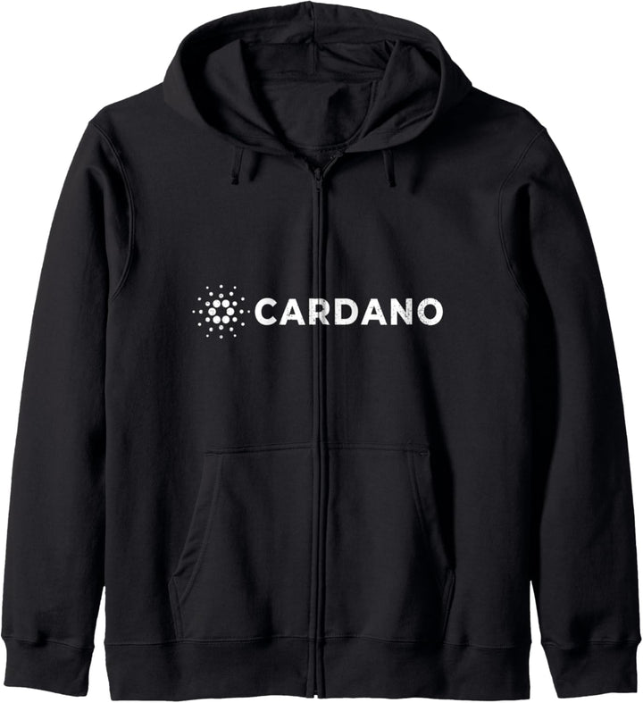 Cardano ADA Crypto Blockchain ADA White Cardano Logo Kapuzenjacke