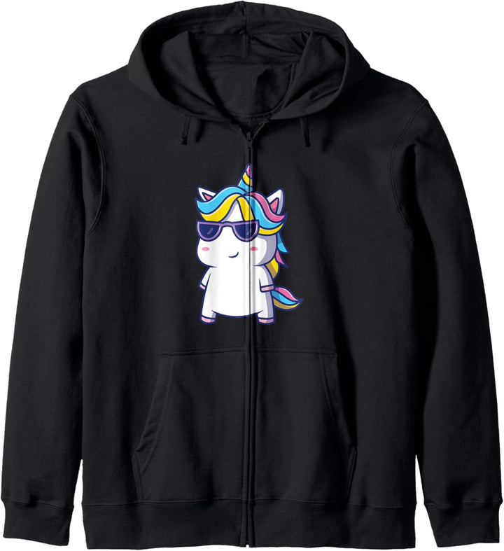 Süsses kleines cooles Einhorn mit Sonnenbrille Kapuzenjacke