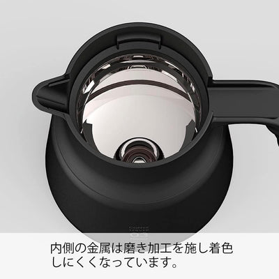 Hario black stainless steel V60 Plus jug 600 ml capacity 600ml Schwarz, 600ml Schwarz