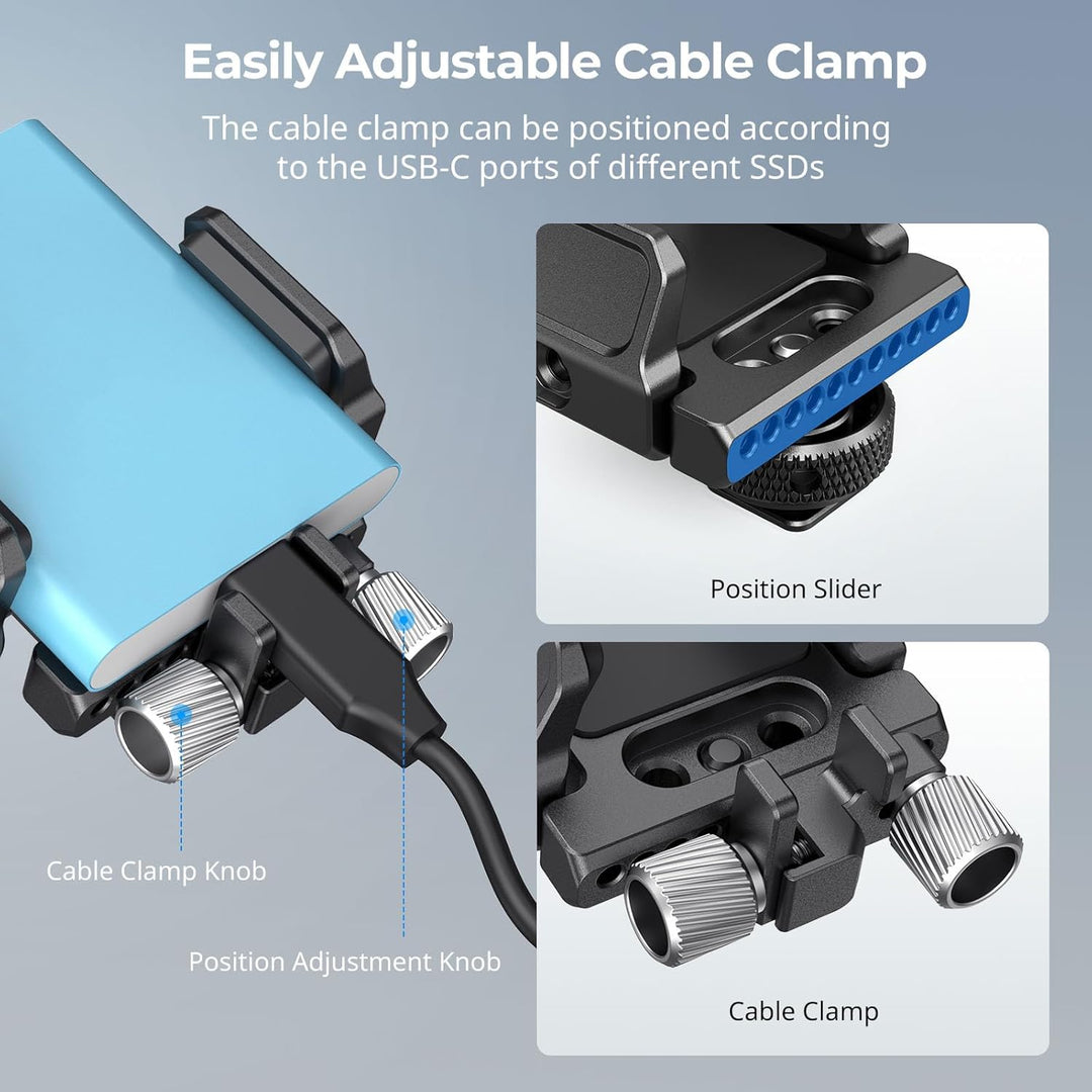 SMALLRIG SSD Mount Bracket SSD Holder für Samsung T5 SSD, SanDisk SSD, SanDisk SSD T5, für SMALLRIG
