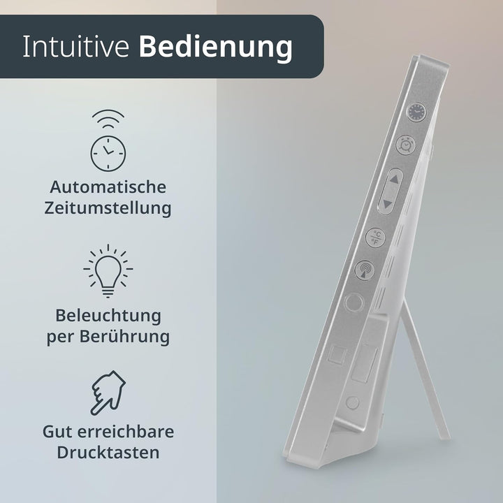 ADE Digitale Funkuhr mit grossem XL-Display | Kalender | mit Temperaturanzeige & Hygrometer | Wanduh