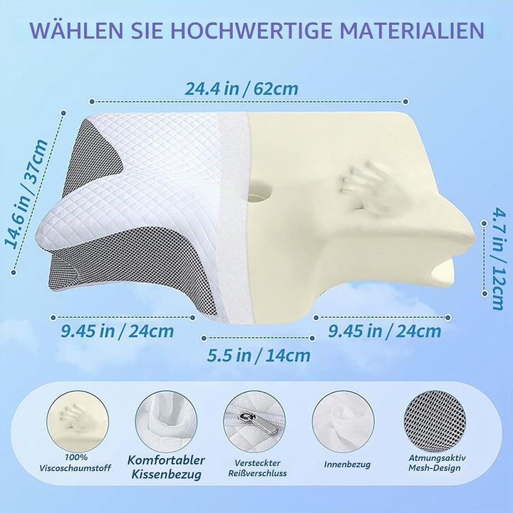 Pillow Daddy Schlafkissen, Kissen für Nackenschmerzen Memory Foam Nackenkissen, Ergonomisches Anti S