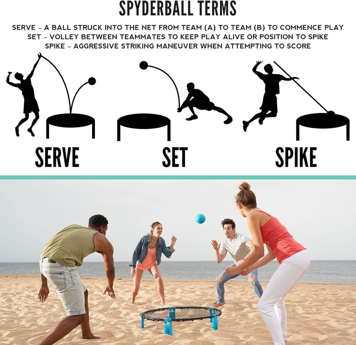 Franklin Sports Spyderball-Spiel-Set – enthält 3 Bälle, Tragetasche und Regeln – gespielt im Freien,