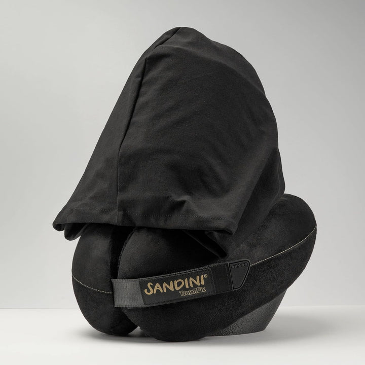 SANDINI TravelFix Hoodie Outlast – Premium Reisekissen/Nackenkissen mit ergonomischer Stützfunktion,