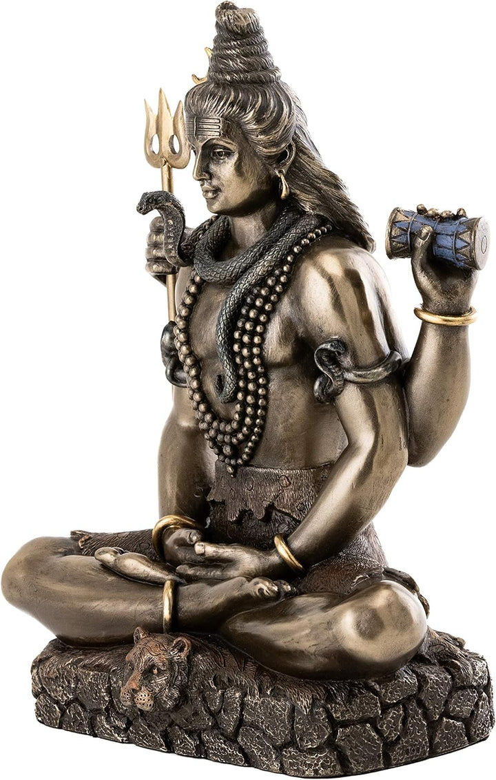Top Collection Shiva in Padmasana Lotus Pose Hindu Statue Figur Figur Buddha Cold Cast Bronze, Cold