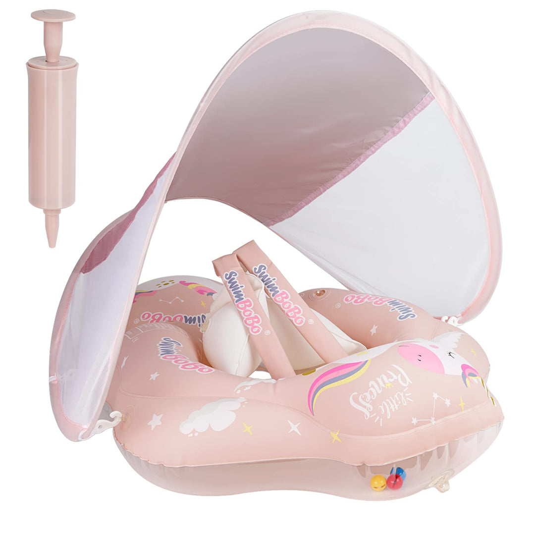 Schwimmring Baby ab 6-36 Monate, Schwimmring mit Sonnendach Entfernbar, Aufblasbare Schwimmtrainer m