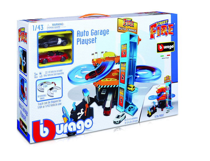 Bburago 15630361 - Playset Autogarage inklusive 2 Autos