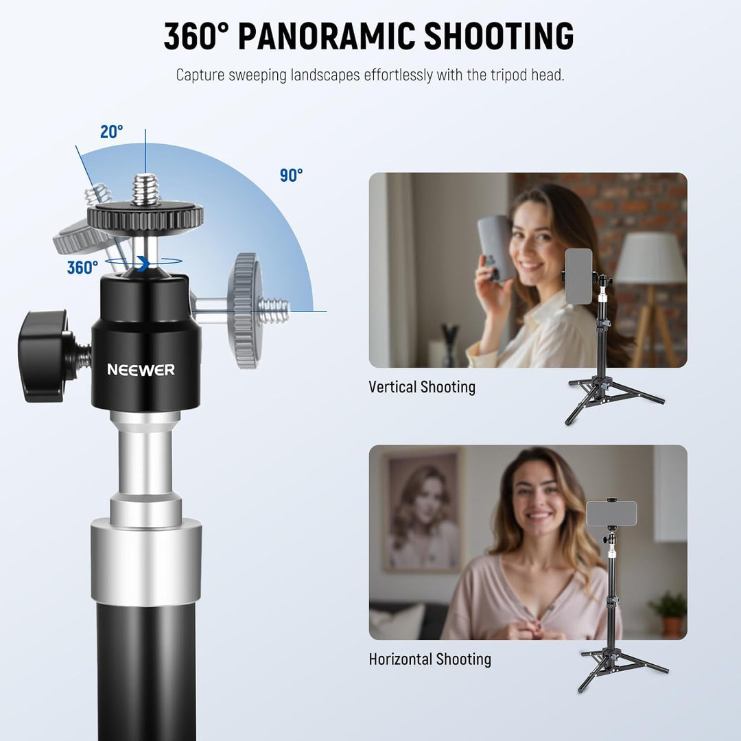NEEWER Webcam Stativ Stand, Mini Kamera Tisch Stativ mit Handyhalterung, Desktop Tripod kompatibel m