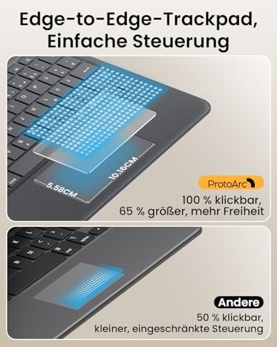 ProtoArc XK01 Faltbare Tastatur Klappbar mit Ziffernblock TK500 Hülle mit Tastatur