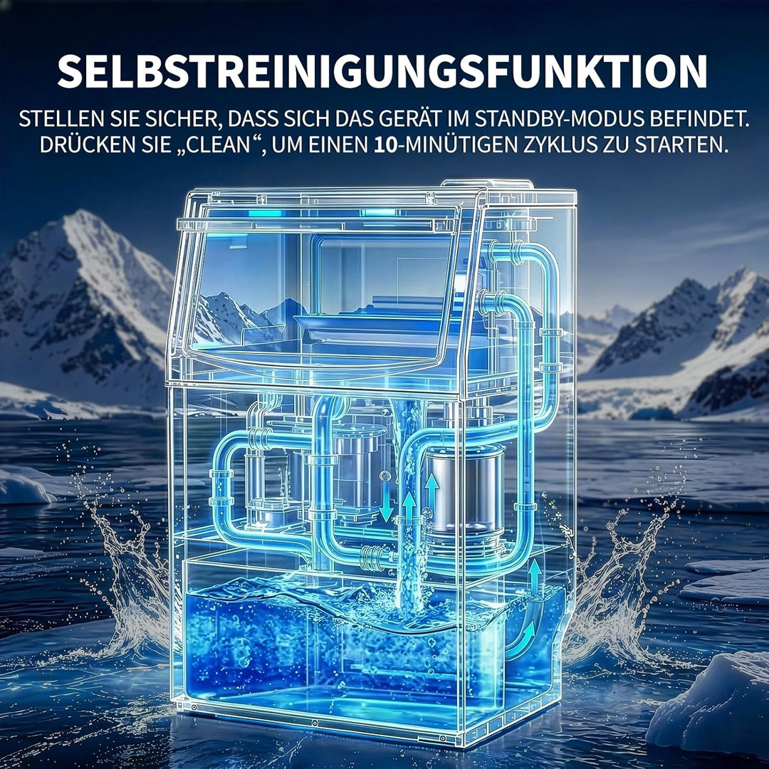 LEADZM Kommerzielle Eiswürfelmaschine Freistehender Eiswürfelbereiter Eismaschine mit Timer, ideal f