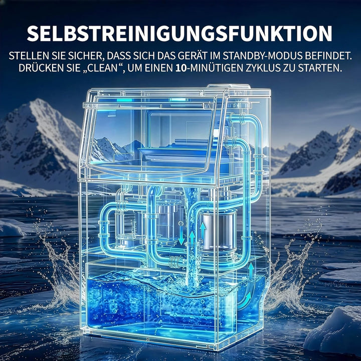 LEADZM Kommerzielle Eiswürfelmaschine Freistehender Eiswürfelbereiter Eismaschine mit Timer, ideal f