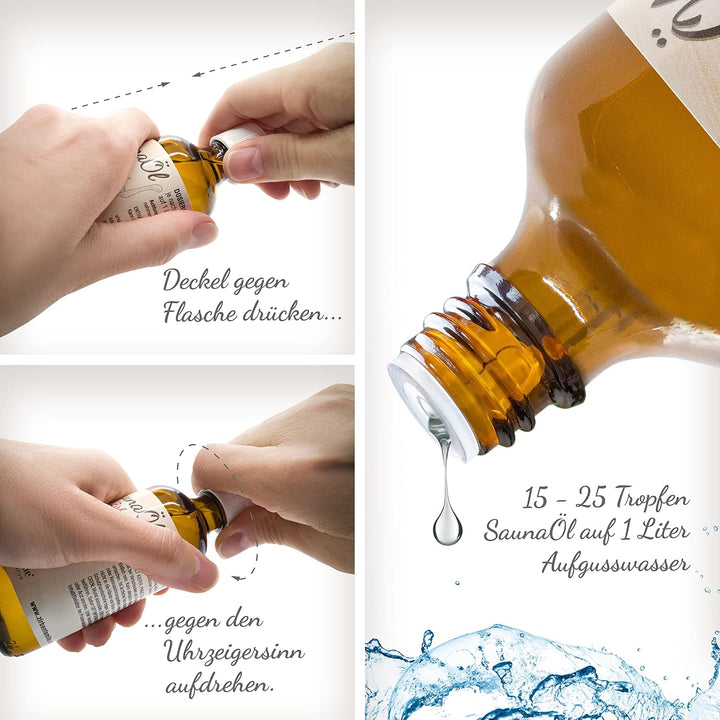 SaunaÖl Latschenkiefer (100ml) für Saunaaufguss mit würzigem Latschenkiefer-Duft Sauna Aufgussmittel