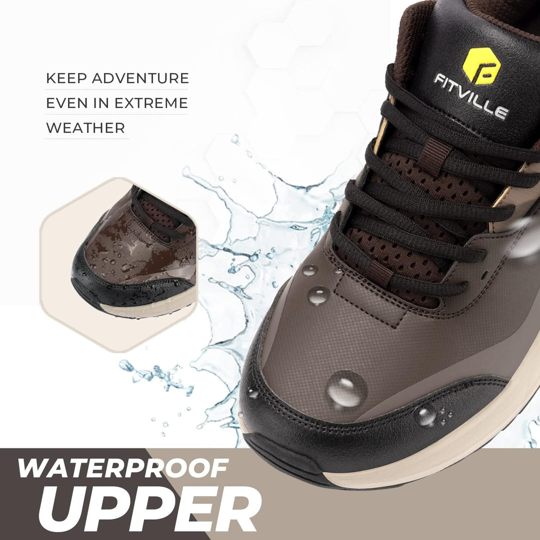 FitVille Extra Weit Wanderschuhe Herren Leicht Trekkingschuhe Wasserdicht Outdoor Schuhe Bequeme Lau