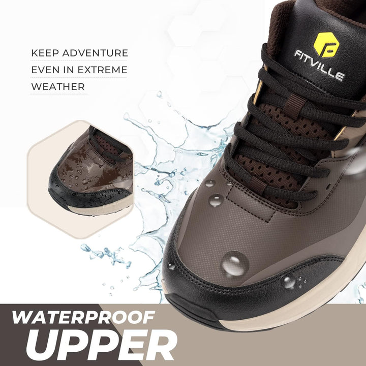 FitVille Extra Weit Wanderschuhe Herren Leicht Trekkingschuhe Wasserdicht Outdoor Schuhe Bequeme Lau