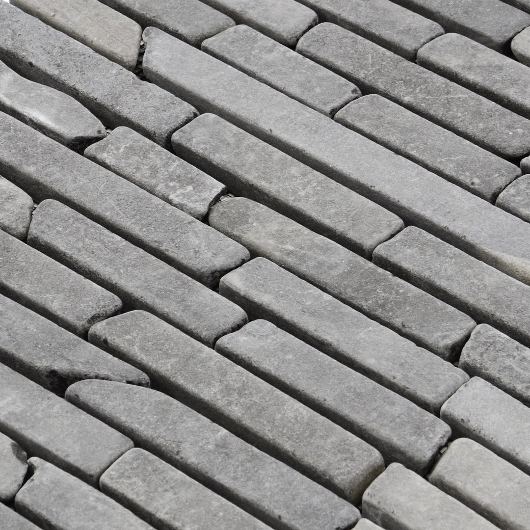 DIVERO 11 Fliesenmatten Naturstein Stäbchen Mosaik Fliesen aus Marmor für Wand und Boden grau á 29 x
